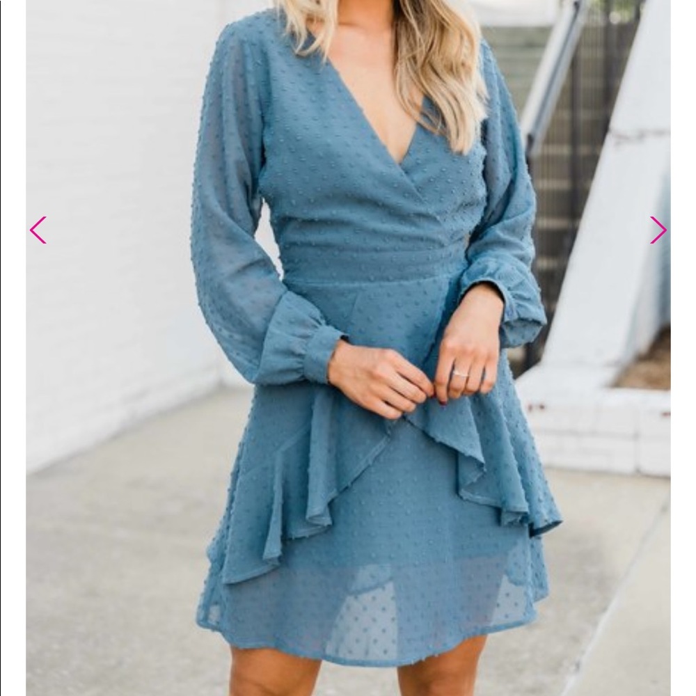Blue ruffle dress